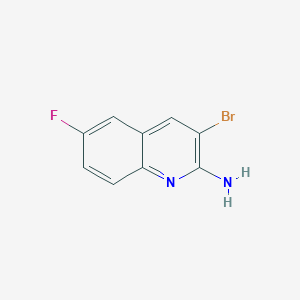 molecular formula C9H6BrFN2 B11869338 3-Bromo-6-fluoroquinolin-2-amine 