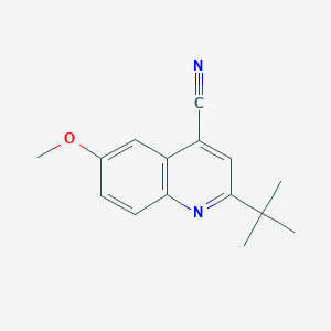 molecular formula C15H16N2O B11869342 2-(Tert-butyl)-6-methoxyquinoline-4-carbonitrile 