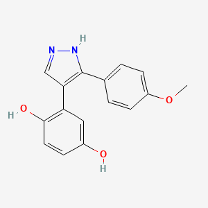 molecular formula C16H14N2O3 B1186940 2-[3-(4-methoxyphenyl)-1H-pyrazol-4-yl]-1,4-benzenediol 