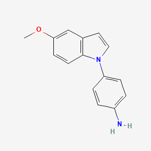 molecular formula C15H14N2O B11869426 4-(5-Methoxy-1H-indol-1-yl)aniline 