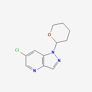 molecular formula C11H12ClN3O B11869431 6-Chloro-1-(tetrahydro-2H-pyran-2-yl)-1H-pyrazolo[4,3-b]pyridine 