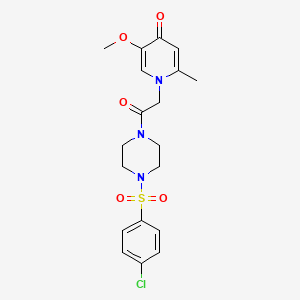 molecular formula C19H22ClN3O5S B1186948 1-(2-(4-((4-chlorophenyl)sulfonyl)piperazin-1-yl)-2-oxoethyl)-5-methoxy-2-methylpyridin-4(1H)-one 