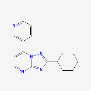 molecular formula C16H17N5 B1186953 2-Cyclohexyl-7-(pyridin-3-yl)[1,2,4]triazolo[1,5-a]pyrimidine 