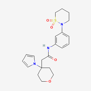 N-[3-(1,1-dioxido-1,2-thiazinan-2-yl)phenyl]-2-[4-(1H-pyrrol-1-yl)tetrahydro-2H-pyran-4-yl]acetamide