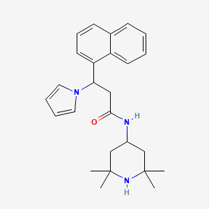 3-(naphthalen-1-yl)-3-(1H-pyrrol-1-yl)-N-(2,2,6,6-tetramethylpiperidin-4-yl)propanamide