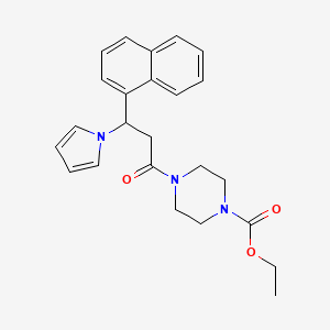 ethyl 4-[3-(naphthalen-1-yl)-3-(1H-pyrrol-1-yl)propanoyl]piperazine-1-carboxylate