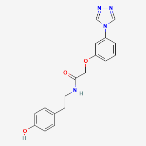molecular formula C18H18N4O3 B1187003 N-[2-(4-hydroxyphenyl)ethyl]-2-[3-(4H-1,2,4-triazol-4-yl)phenoxy]acetamide 