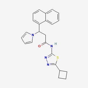 N-(5-cyclobutyl-1,3,4-thiadiazol-2-yl)-3-(naphthalen-1-yl)-3-(1H-pyrrol-1-yl)propanamide
