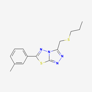 6-(3-Methylphenyl)-3-[(propylsulfanyl)methyl][1,2,4]triazolo[3,4-b][1,3,4]thiadiazole