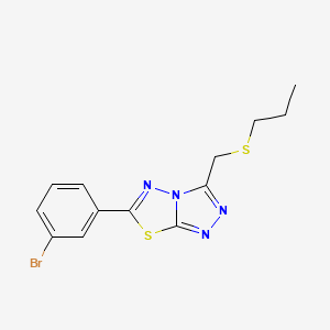 molecular formula C13H13BrN4S2 B1187062 6-(3-Bromophenyl)-3-[(propylsulfanyl)methyl][1,2,4]triazolo[3,4-b][1,3,4]thiadiazole 
