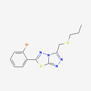 molecular formula C13H13BrN4S2 B1187063 6-(2-Bromophenyl)-3-[(propylsulfanyl)methyl][1,2,4]triazolo[3,4-b][1,3,4]thiadiazole 