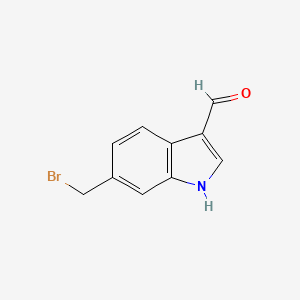 molecular formula C10H8BrNO B11870698 6-(Bromomethyl)-1H-indole-3-carbaldehyde 