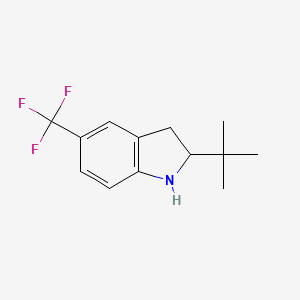 molecular formula C13H16F3N B11870730 2-(tert-Butyl)-5-(trifluoromethyl)indoline 