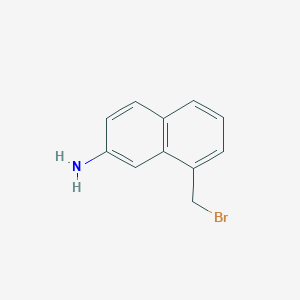 molecular formula C11H10BrN B11870758 8-(Bromomethyl)naphthalen-2-amine 