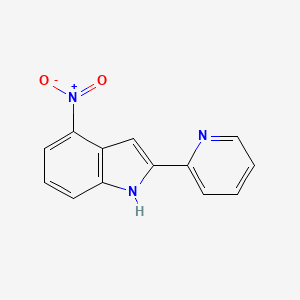 molecular formula C13H9N3O2 B11870765 1H-Indole, 4-nitro-2-(2-pyridinyl)- CAS No. 242794-69-0