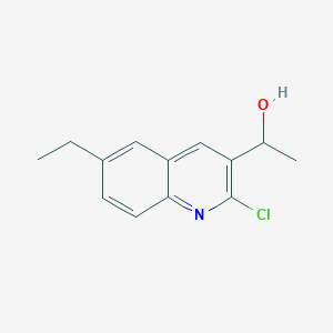 molecular formula C13H14ClNO B11870781 1-(2-Chloro-6-ethylquinolin-3-yl)ethanol 