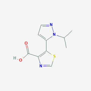 molecular formula C10H11N3O2S B11870861 5-(1-Isopropyl-1H-pyrazol-5-yl)thiazole-4-carboxylic acid 