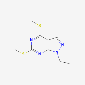 molecular formula C9H12N4S2 B11871009 1-Ethyl-4,6-bis(methylthio)-1H-pyrazolo[3,4-d]pyrimidine 