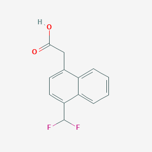 molecular formula C13H10F2O2 B11871010 1-(Difluoromethyl)naphthalene-4-acetic acid 