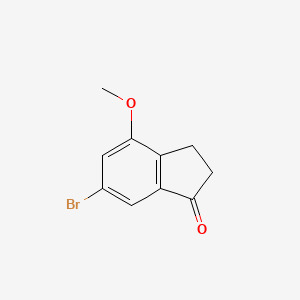 molecular formula C10H9BrO2 B11871017 6-Bromo-4-methoxy-indan-1-one 