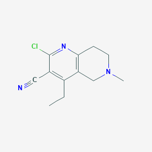 2-Chloro-4-ethyl-6-methyl-5,6,7,8-tetrahydro-1,6-naphthyridine-3-carbonitrile