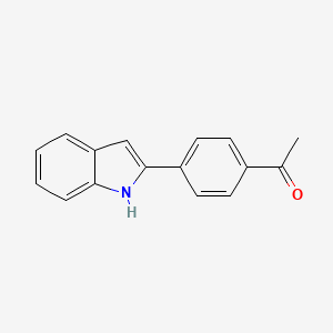 molecular formula C16H13NO B11871029 Ethanone, 1-[4-(1H-indol-2-yl)phenyl]- CAS No. 537684-21-2