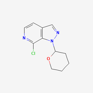 molecular formula C11H12ClN3O B11871049 7-Chloro-1-(tetrahydro-2H-pyran-2-yl)-1H-pyrazolo[3,4-c]pyridine 