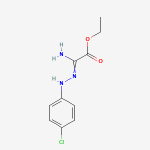 molecular formula C10H12ClN3O2 B11871114 Ethyl amino[2-(4-chlorophenyl)hydrazinylidene]acetate CAS No. 56462-76-1