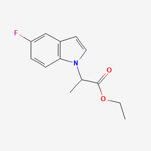 molecular formula C13H14FNO2 B11871170 Ethyl 2-(5-fluoro-1H-indol-1-yl)propanoate 