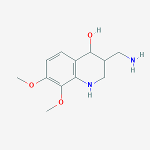 molecular formula C12H18N2O3 B11871183 3-(Aminomethyl)-7,8-dimethoxy-1,2,3,4-tetrahydroquinolin-4-ol 