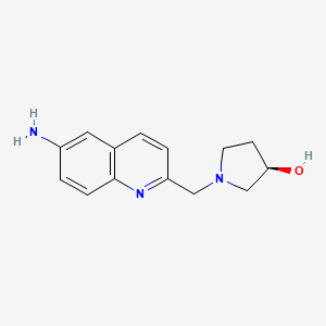 molecular formula C14H17N3O B11871194 (3R)-1-[(6-aminoquinolin-2-yl)methyl]pyrrolidin-3-ol CAS No. 832102-05-3