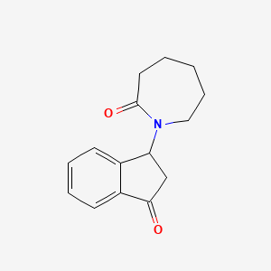 molecular formula C15H17NO2 B11871212 2H-Azepin-2-one, 1-(2,3-dihydro-3-oxo-1H-inden-1-yl)hexahydro- CAS No. 828267-60-3