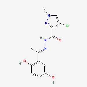 4-chloro-N'-[1-(2,5-dihydroxyphenyl)ethylidene]-1-methyl-1H-pyrazole-3-carbohydrazide