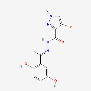 molecular formula C13H13BrN4O3 B1187127 4-bromo-N'-[1-(2,5-dihydroxyphenyl)ethylidene]-1-methyl-1H-pyrazole-3-carbohydrazide 