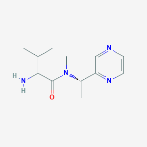 molecular formula C12H20N4O B11871347 2-amino-N,3-dimethyl-N-[(1S)-1-pyrazin-2-ylethyl]butanamide 