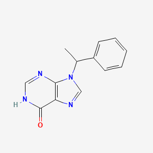 molecular formula C13H12N4O B11871381 9-(1-Phenylethyl)-3,9-dihydro-6h-purin-6-one CAS No. 34396-98-0