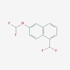 molecular formula C12H8F4O B11871396 2-(Difluoromethoxy)-5-(difluoromethyl)naphthalene 