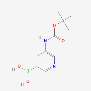 molecular formula C10H15BN2O4 B11871415 (5-((Tert-butoxycarbonyl)amino)pyridin-3-YL)boronic acid 