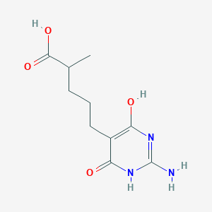 molecular formula C10H15N3O4 B11871418 5-(2-Amino-4,6-dihydroxy-5-pyrimidinyl)-2-methylpentanoic acid CAS No. 79333-29-2