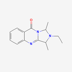 molecular formula C14H17N3O B11871424 2-Ethyl-1,3-dimethyl-2,3-dihydroimidazo[5,1-b]quinazolin-9(1H)-one CAS No. 143993-85-5