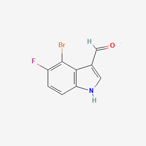 molecular formula C9H5BrFNO B11871431 4-Bromo-5-fluoro-1H-indole-3-carbaldehyde 