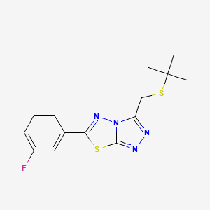 3-[(Tert-butylsulfanyl)methyl]-6-(3-fluorophenyl)[1,2,4]triazolo[3,4-b][1,3,4]thiadiazole