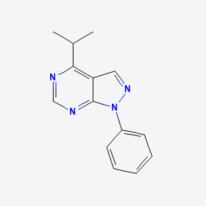 molecular formula C14H14N4 B11871483 1-Phenyl-4-(propan-2-yl)-1H-pyrazolo[3,4-d]pyrimidine CAS No. 53645-75-3