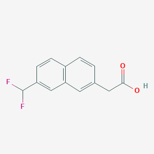 molecular formula C13H10F2O2 B11871506 2-(7-(Difluoromethyl)naphthalen-2-yl)acetic acid 