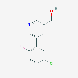 molecular formula C12H9ClFNO B11871561 (5-(5-Chloro-2-fluorophenyl)pyridin-3-yl)methanol CAS No. 1346692-13-4