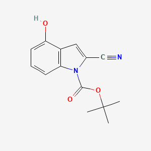 molecular formula C14H14N2O3 B1187157 tert-butyl 2-cyano-4-hydroxy-1H-indole-1-carboxylate 