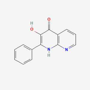 molecular formula C14H10N2O2 B11871654 3-Hydroxy-2-phenyl-1,8-naphthyridin-4(1H)-one CAS No. 652973-87-0