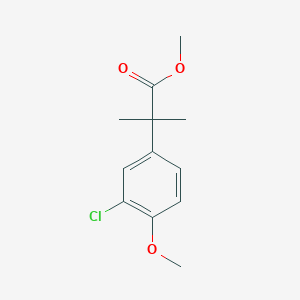 molecular formula C12H15ClO3 B11871668 Methyl 2-(3-chloro-4-methoxyphenyl)-2-methylpropanoate 