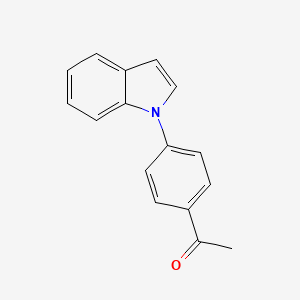 molecular formula C16H13NO B11871729 1-(4-Indol-1-YL-phenyl)-ethanone CAS No. 25700-07-6