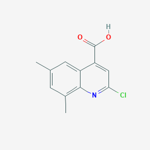 molecular formula C12H10ClNO2 B11871791 2-Chloro-6,8-dimethylquinoline-4-carboxylic acid 